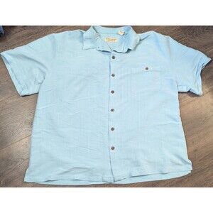 Island Republic Shirt Blue Button Up Short Sleeve Casual Men's Size XXL (28)